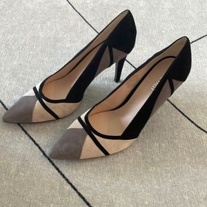 Nine West Color Block Suede Heels